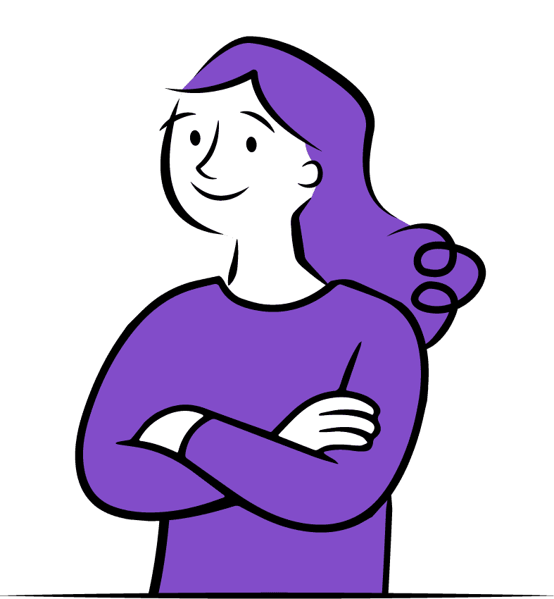 Illustration of a confident person with arms crossed