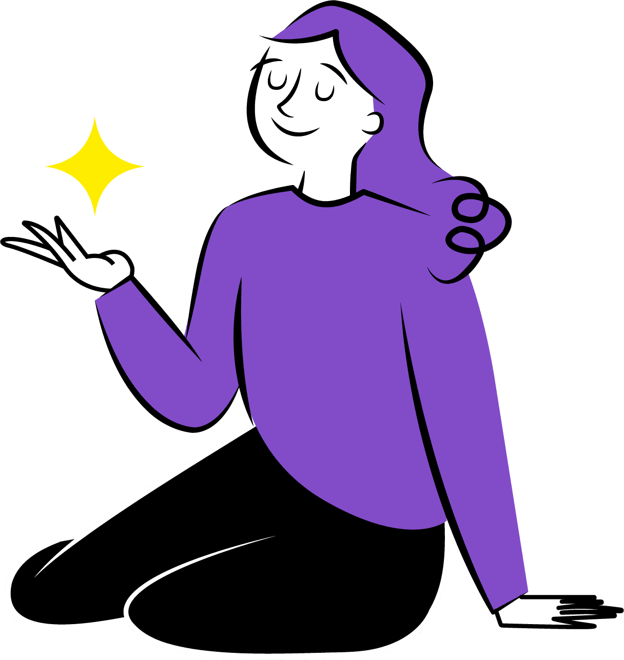 Illustration of a person holding a sparkle in their hand